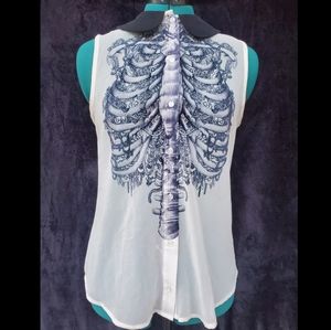 Iron Fist Ivory Rib Cage Top